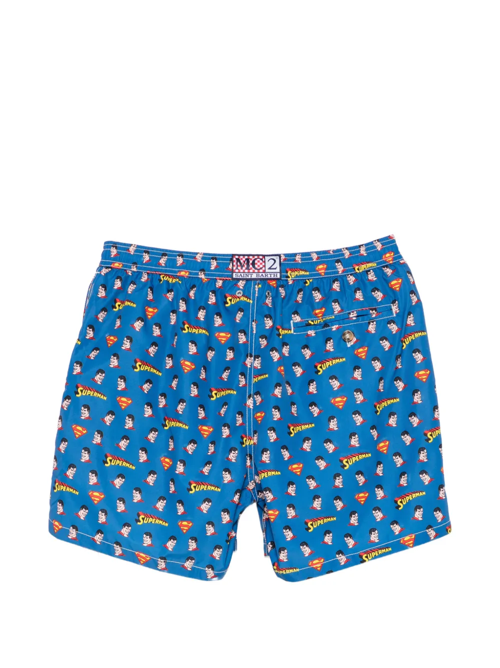 MC2 Saint Barth Zwembroek met Superman-print en trekkoord Blauw