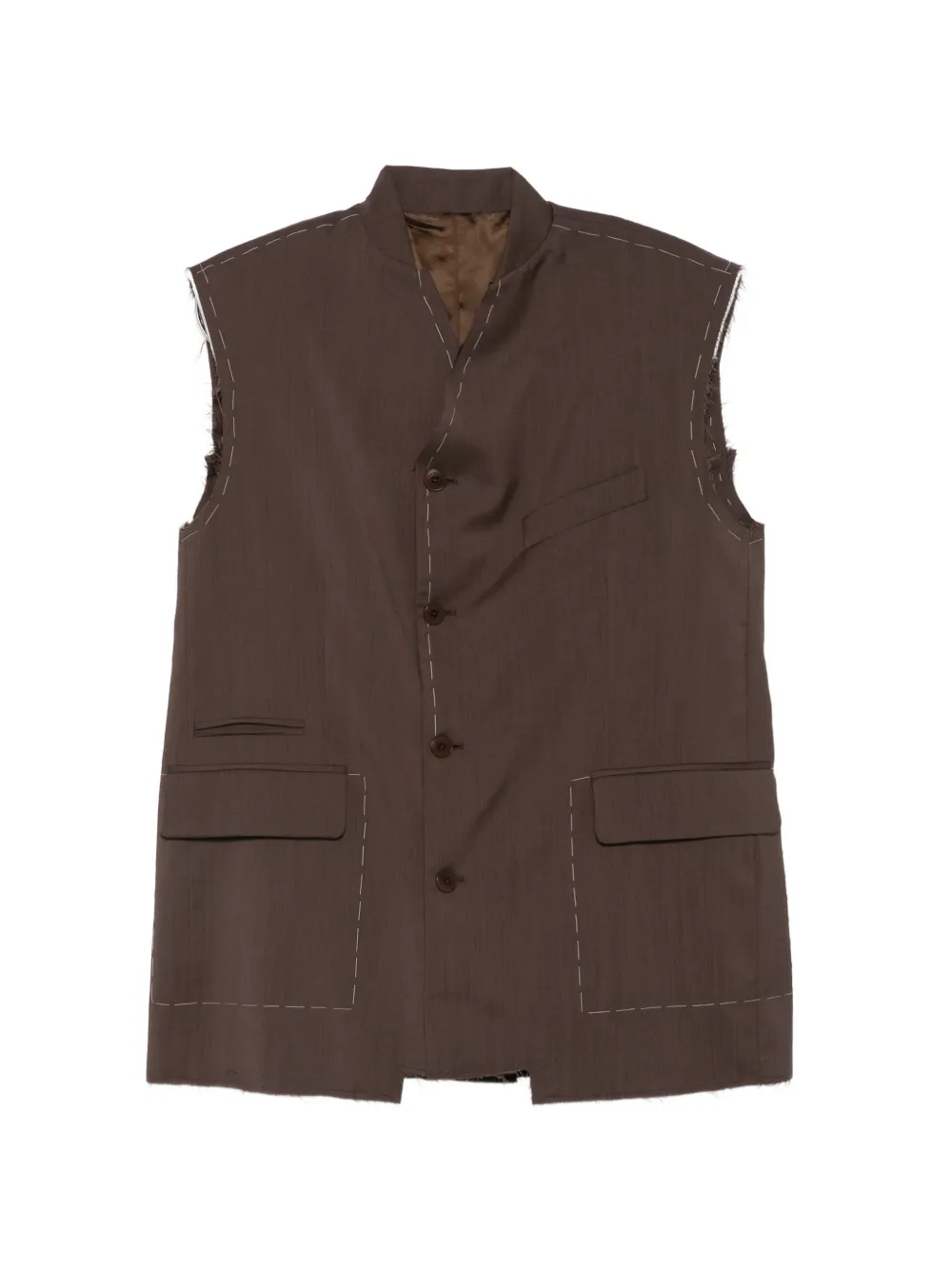 Costumein Arny buttoned sleeveless waistcoat - Brown