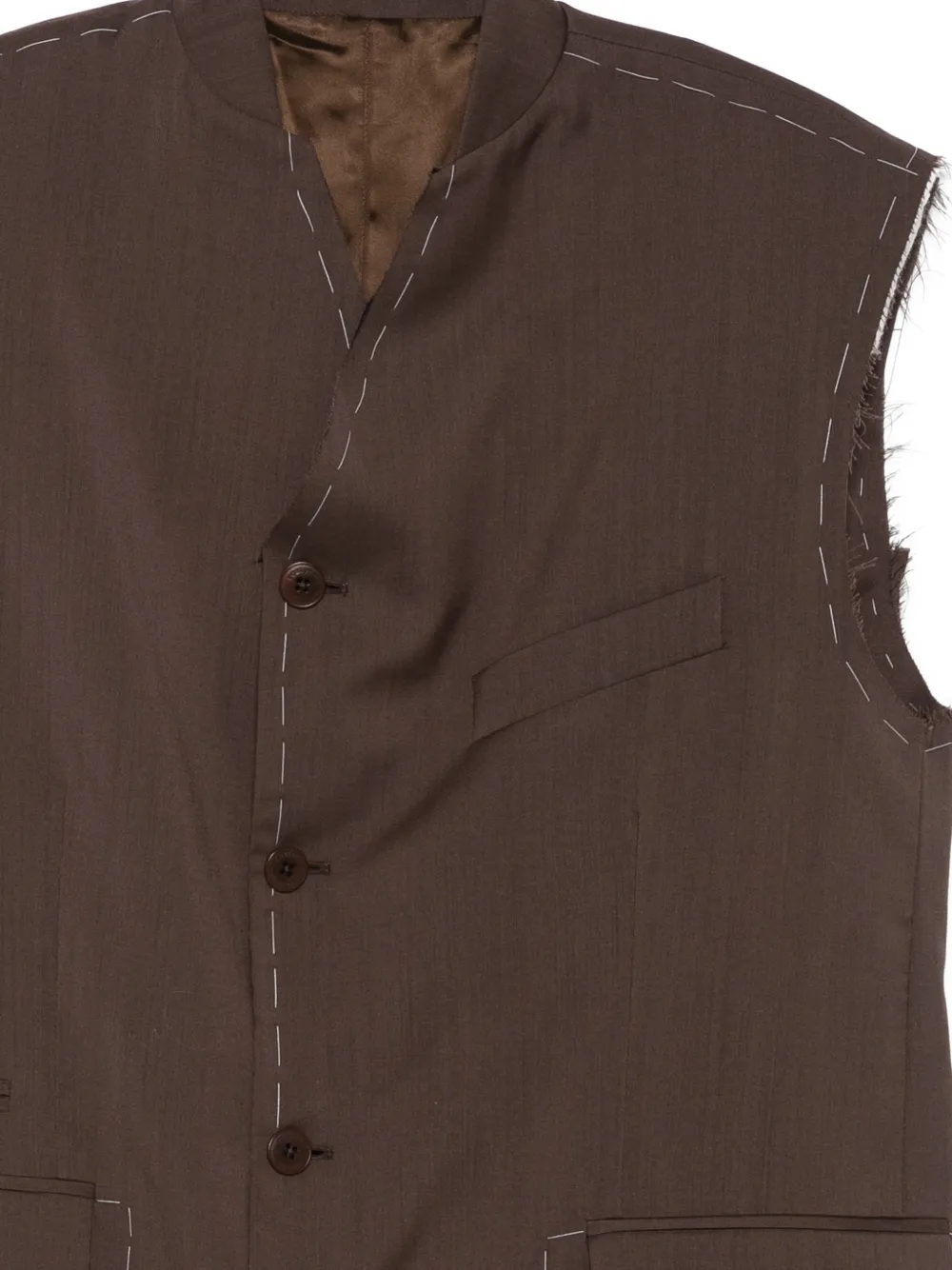 Costumein Arny mouwloos gilet met knopen Bruin