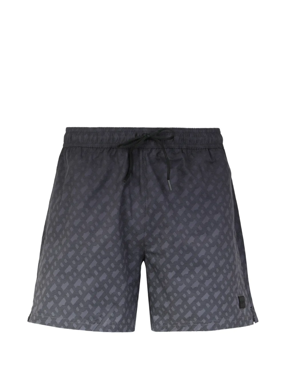 BOSS monogram-pattern swim shorts - Grau