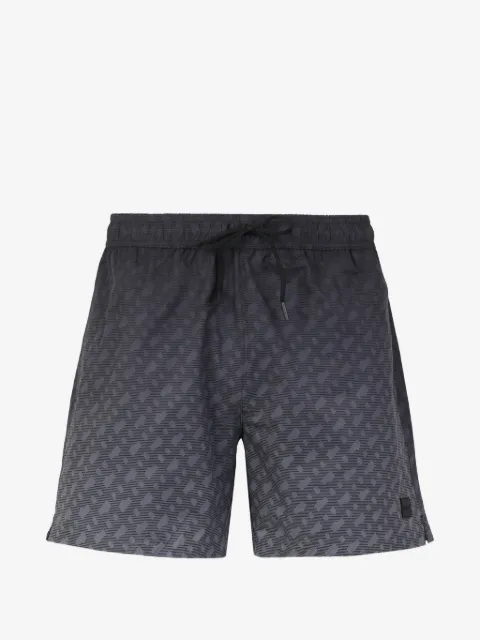 BOSS logo-badge swim shorts with degradé monogram print