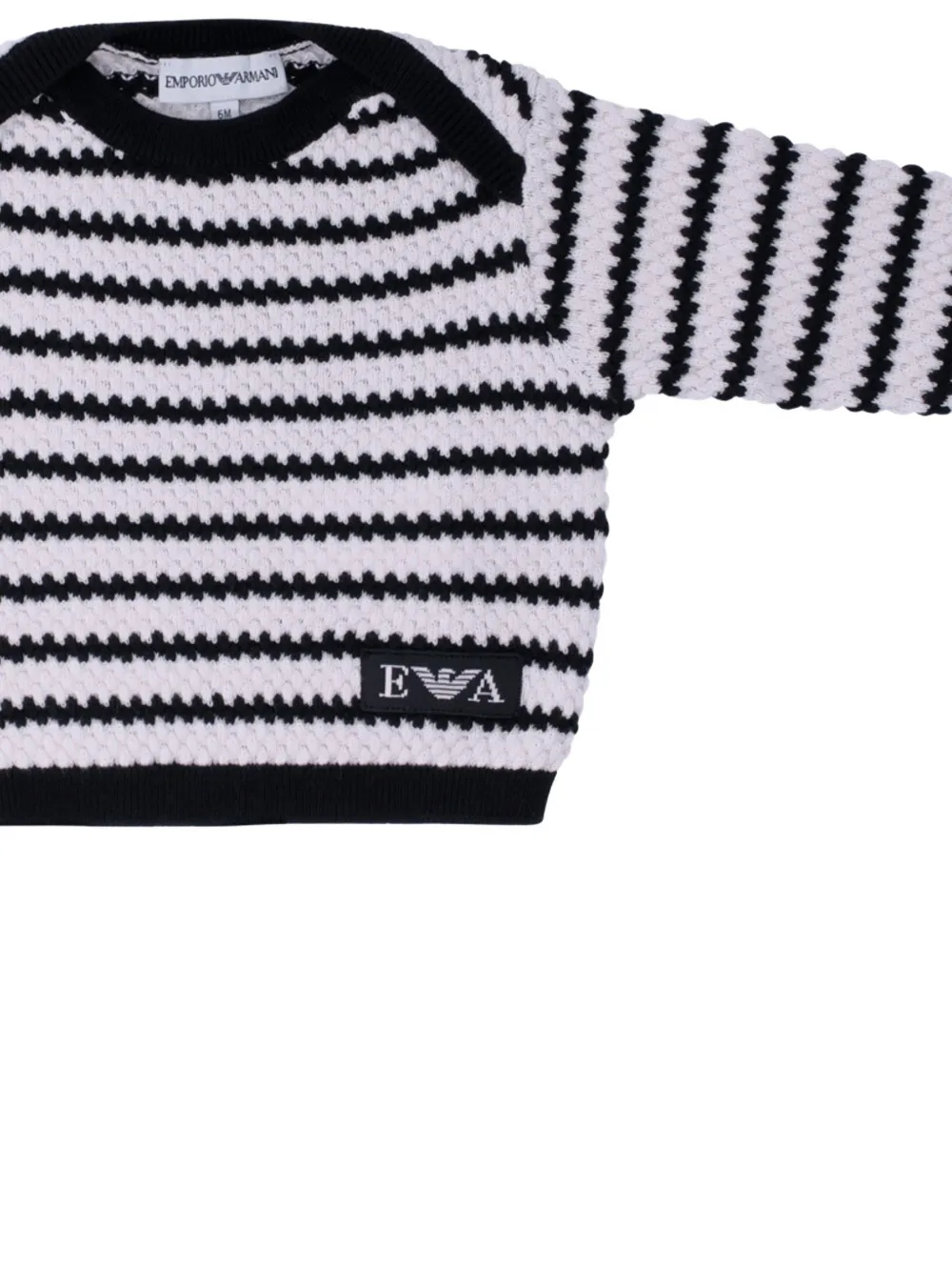Emporio Armani Kids Gestreepte sweater Wit
