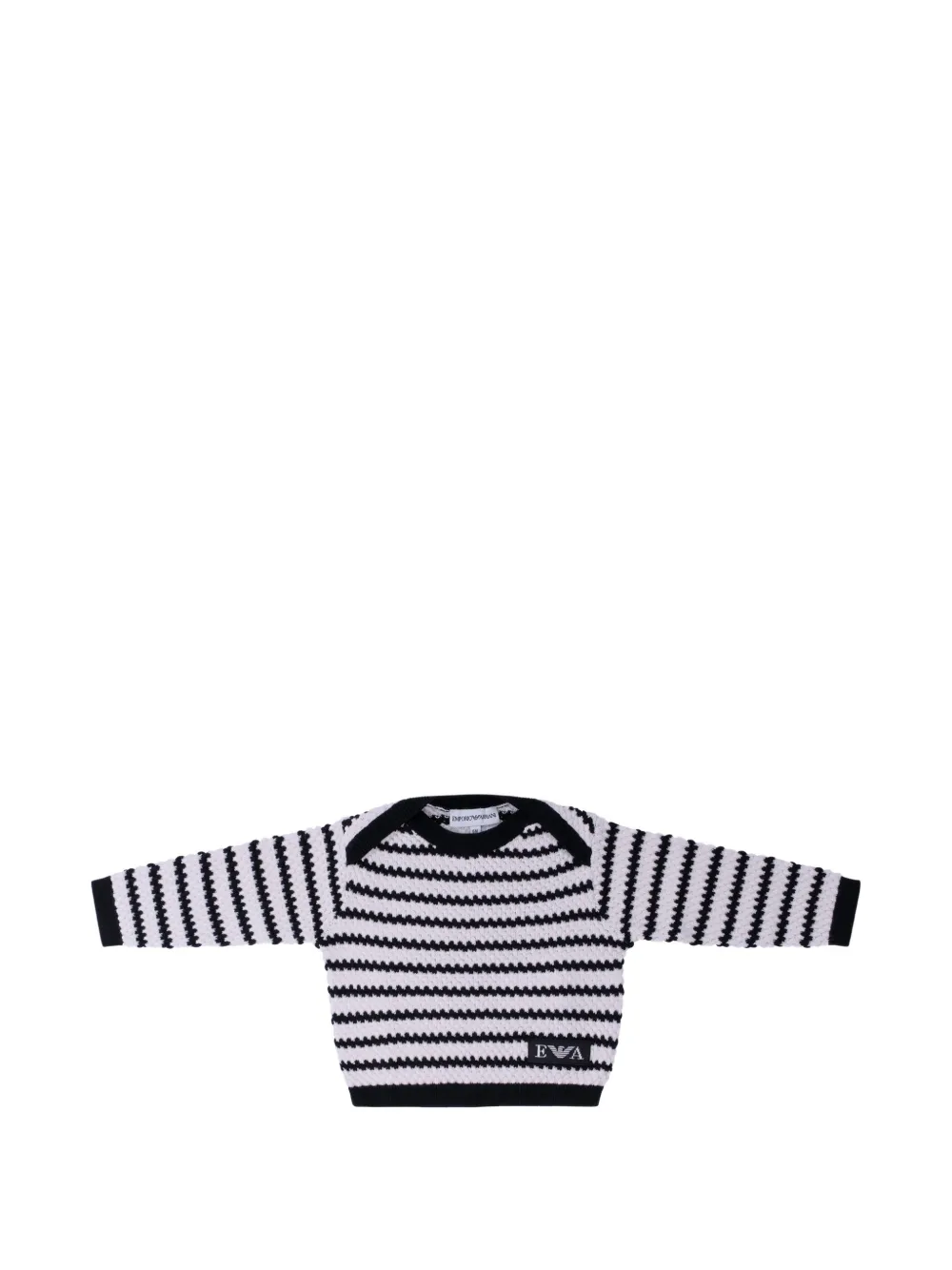 Emporio Armani Kids striped long-sleeve sweater - Bianco