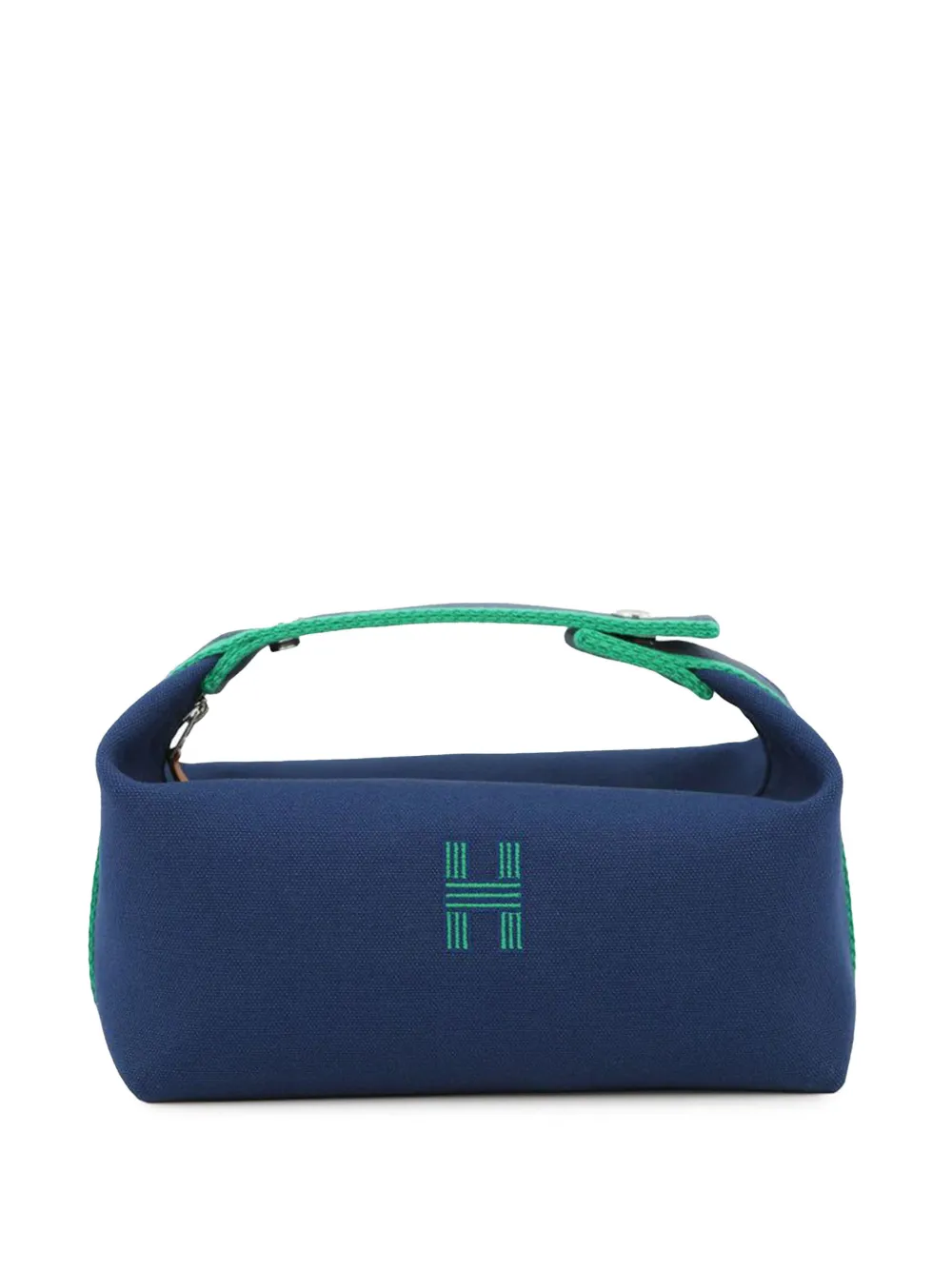 Hermès Pre-Owned 2021-2025 Small Toile Bride A Brac Case vanity bag - Blu