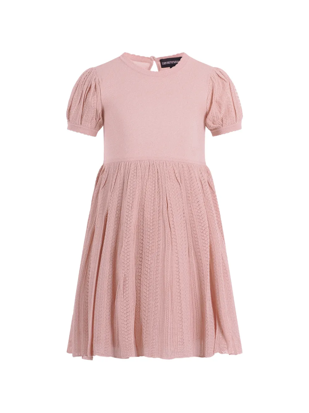 Emporio Armani Kids puffed-sleeves knit dress - Rosa