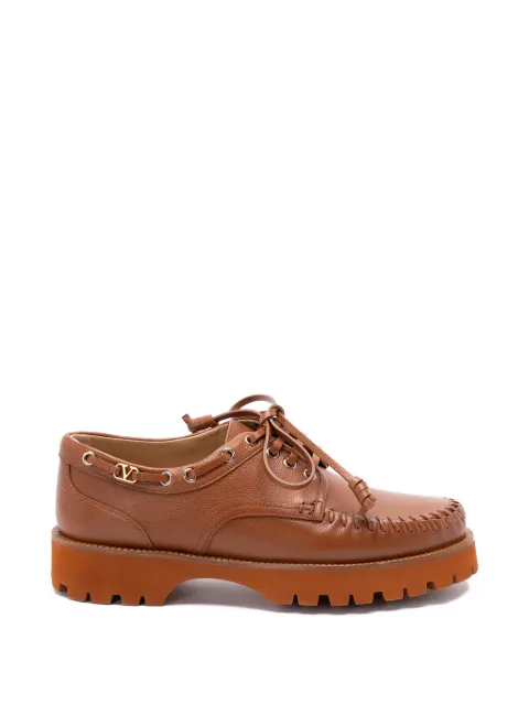 Valentino Garavani lug-sole leather boat shoes