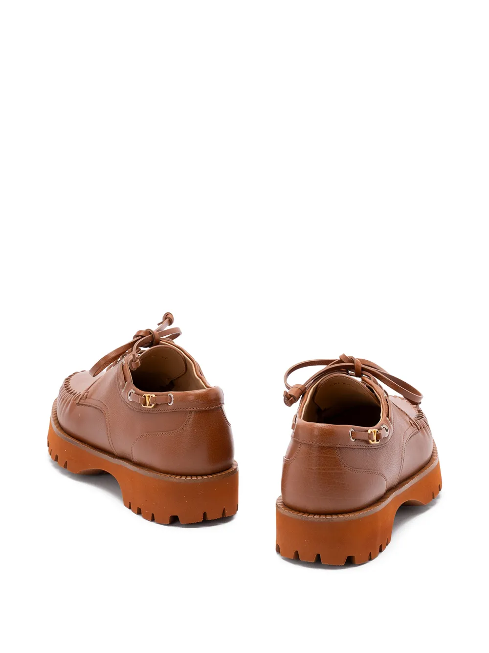 Valentino Garavani lug-sole leather boat shoes - Bruin