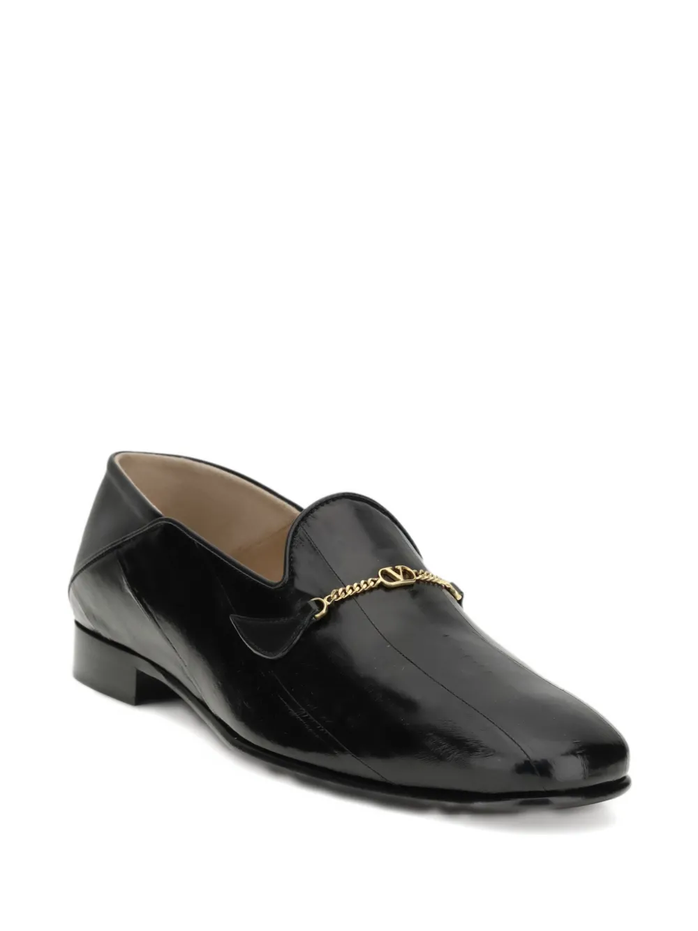 Valentino Garavani Jiggie chain-detail loafers - Zwart