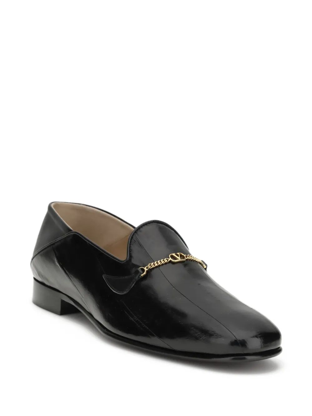 Valentino Garavani Jiggie loafers met kettingdetail Zwart