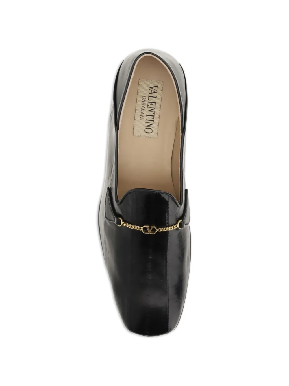 Valentino Garavani Jiggie loafers met kettingdetail Zwart