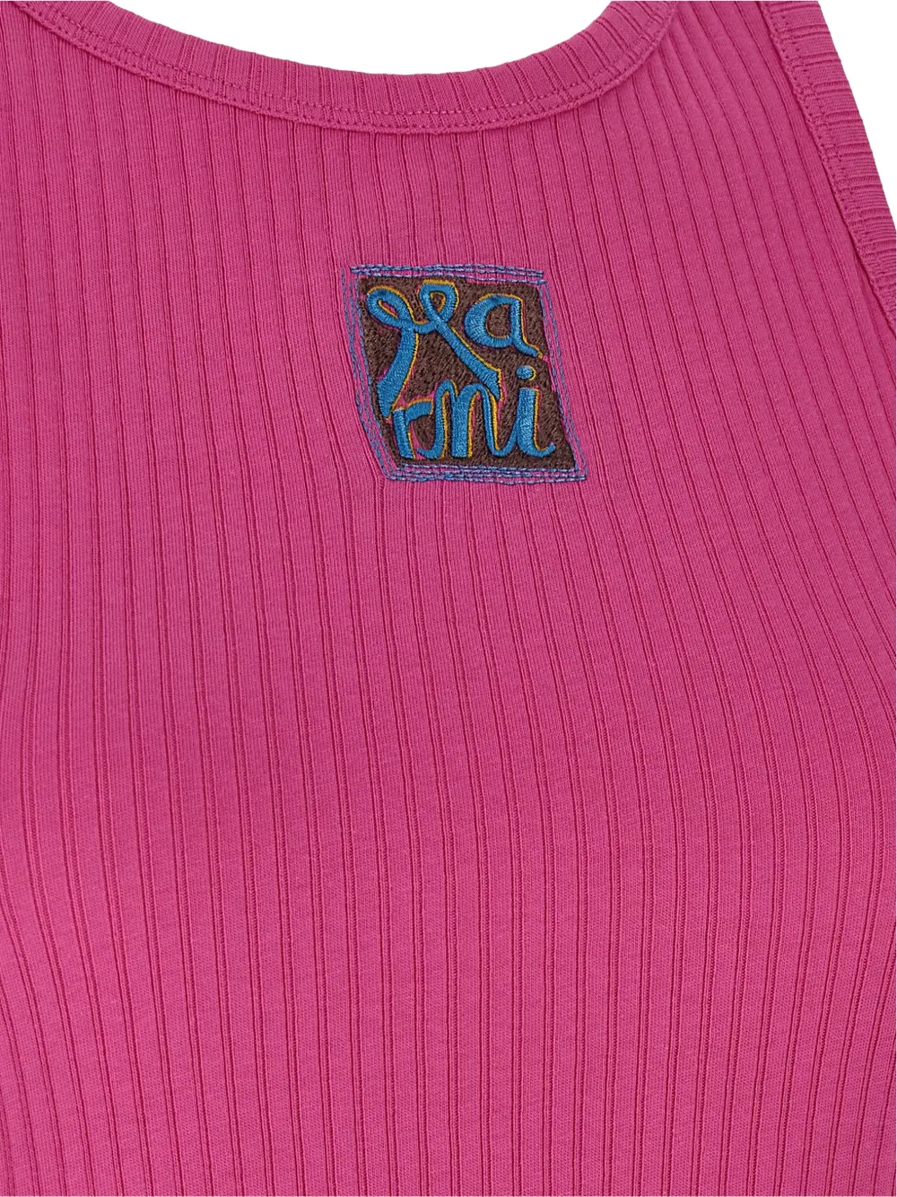Marni Geribbelde tanktop met logopatch Roze