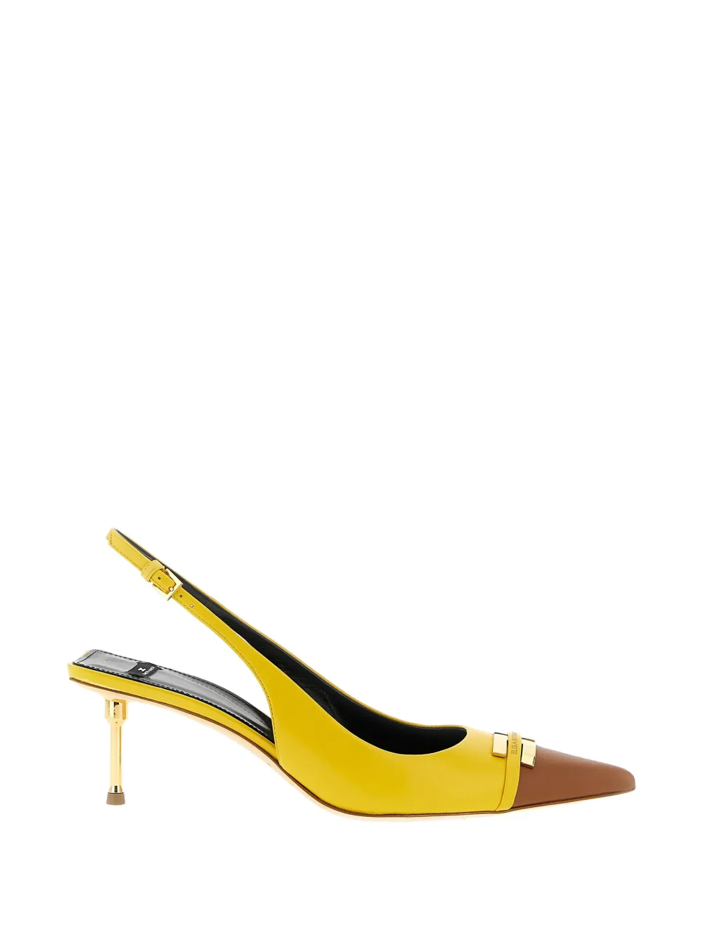 Elisabetta Franchi contrast toe metal detail pumps - Giallo