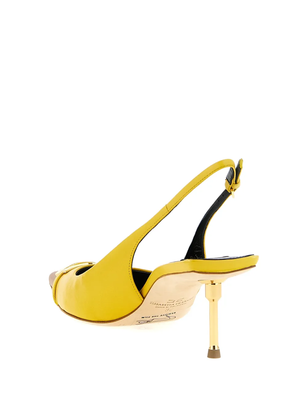 Elisabetta Franchi contrast toe metal detail pumps Geel