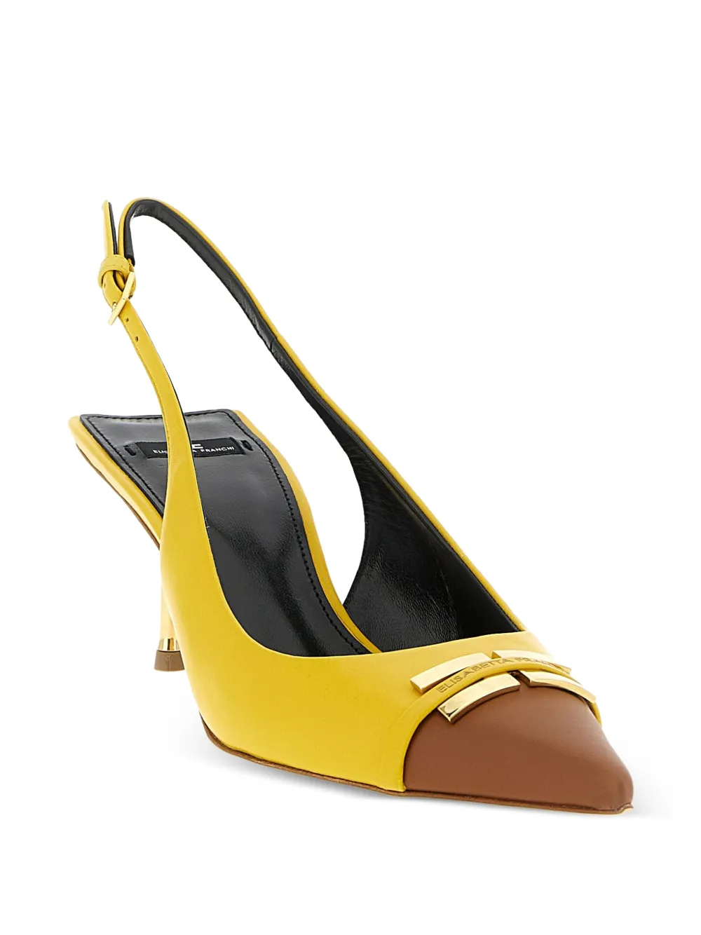 Elisabetta Franchi Pumps met contrasterende neus Geel