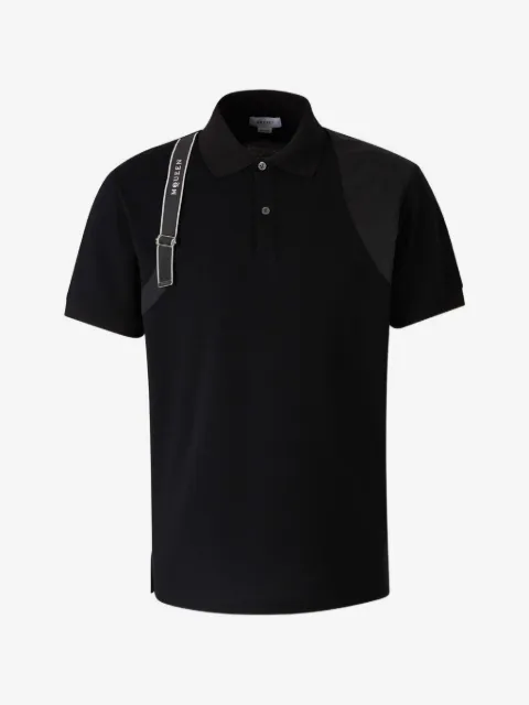 Alexander McQueen polo à empiècements et détail de sangle