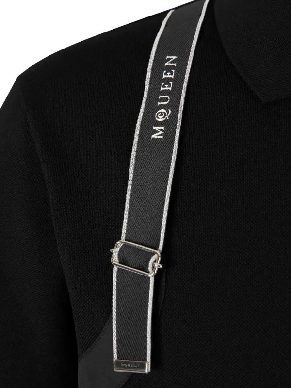 Alexander McQueen ハーネスディテール ポロシャツ | ブラック