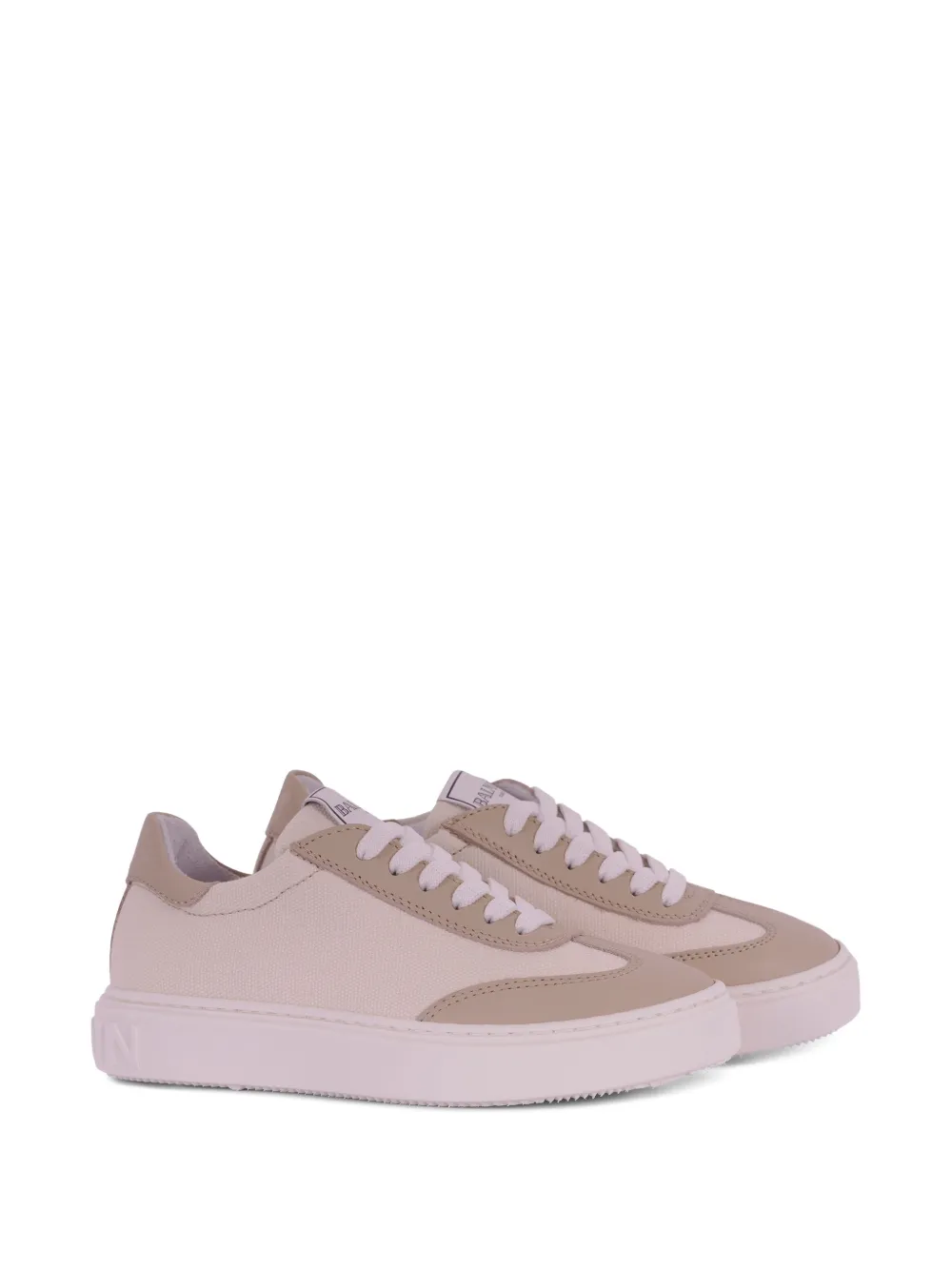 Balmain Kids embossed-logo sneakers - Beige