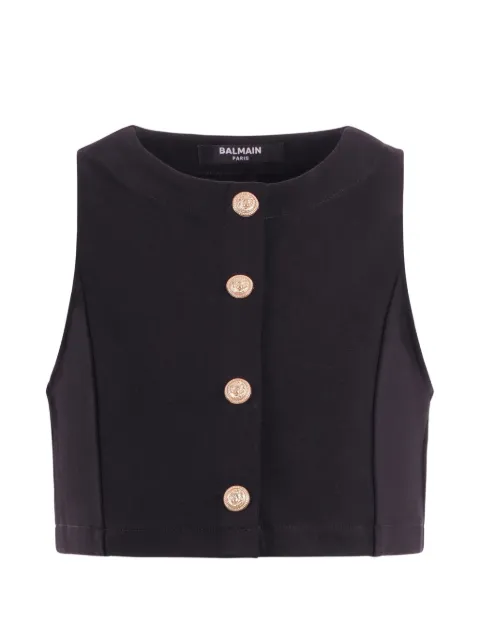 Balmain Kids button-embellished top