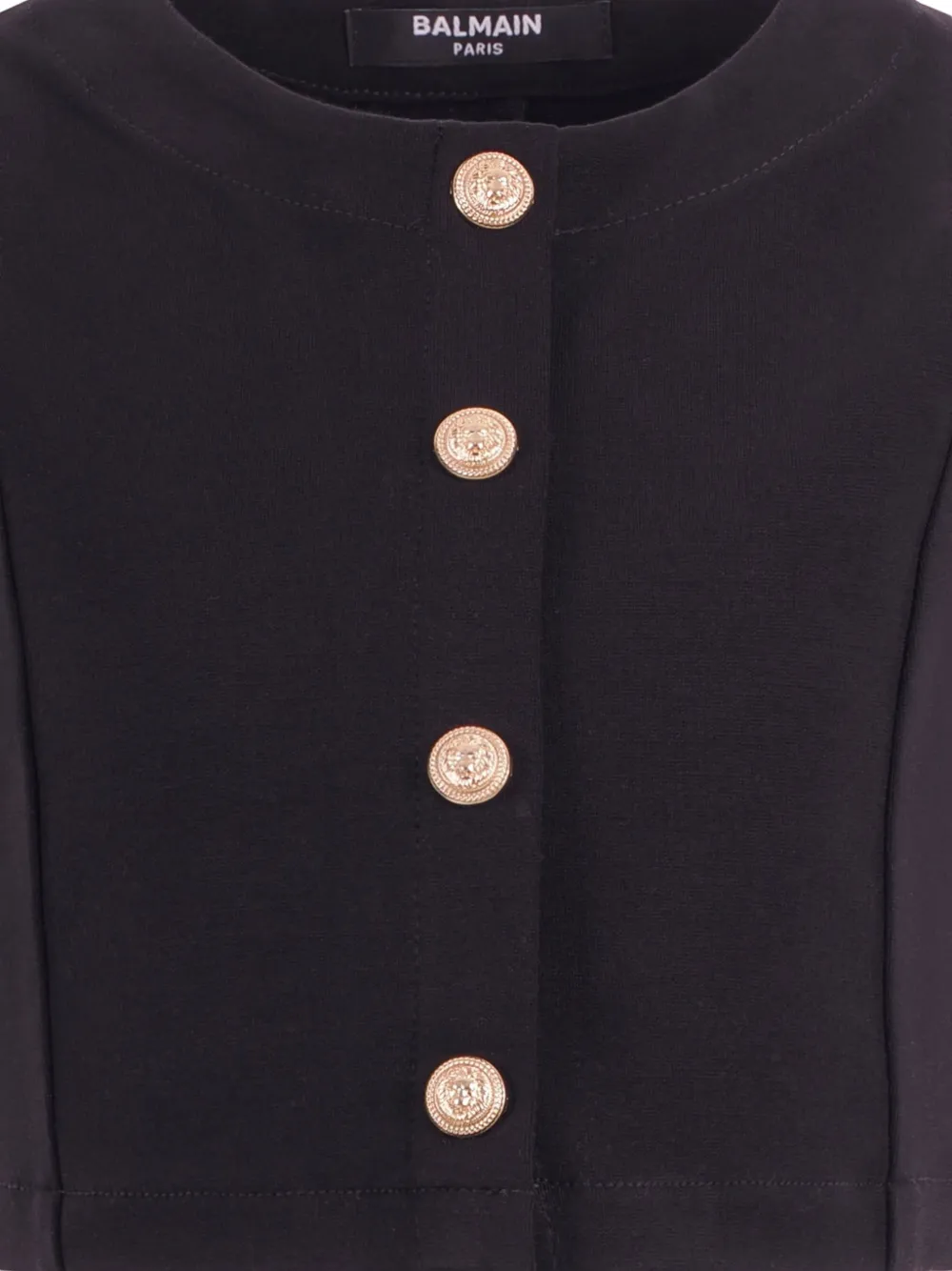  Balmain Kids Button-embellished Top - Black 