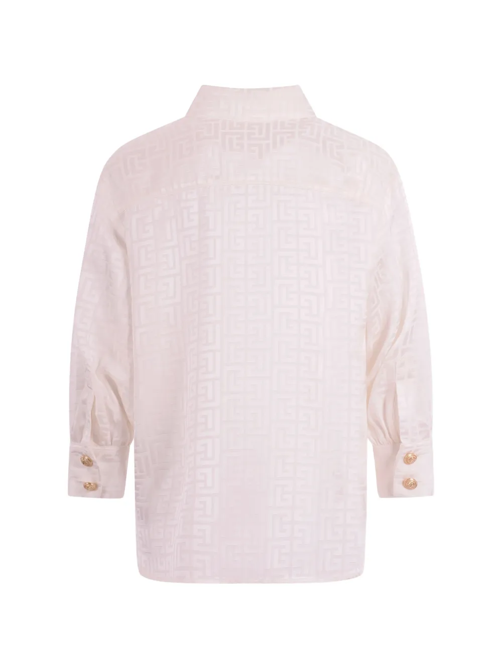  Balmain Kids Monogram-print Button Shirt - Neutrals 