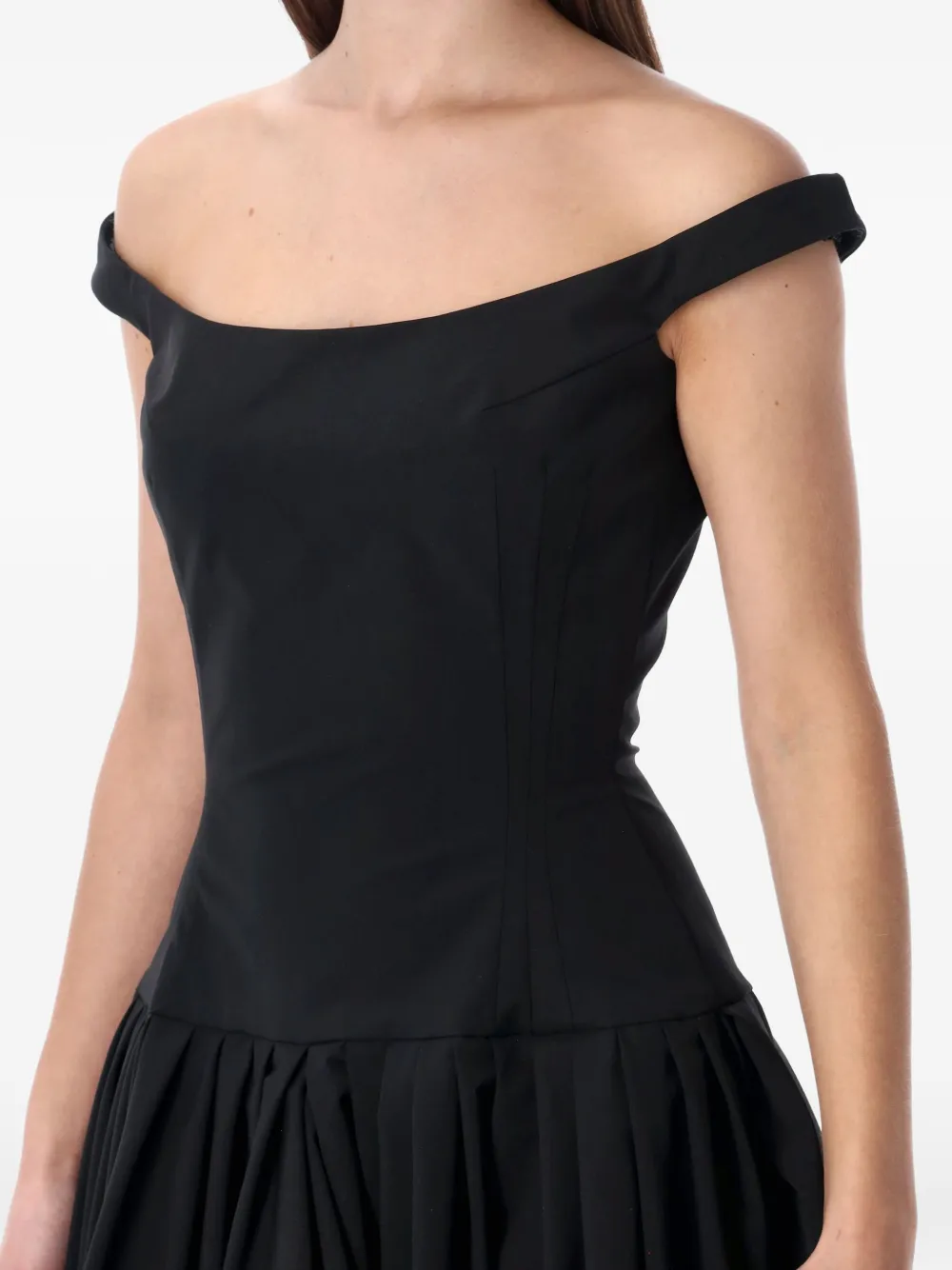 Magda Butrym Off-shoulder midi-jurk Zwart