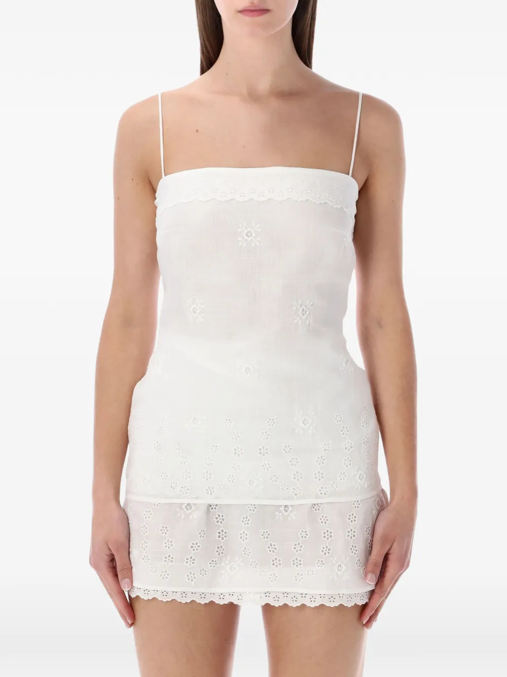 Magda Butrym lace-embroidered top - Weiß