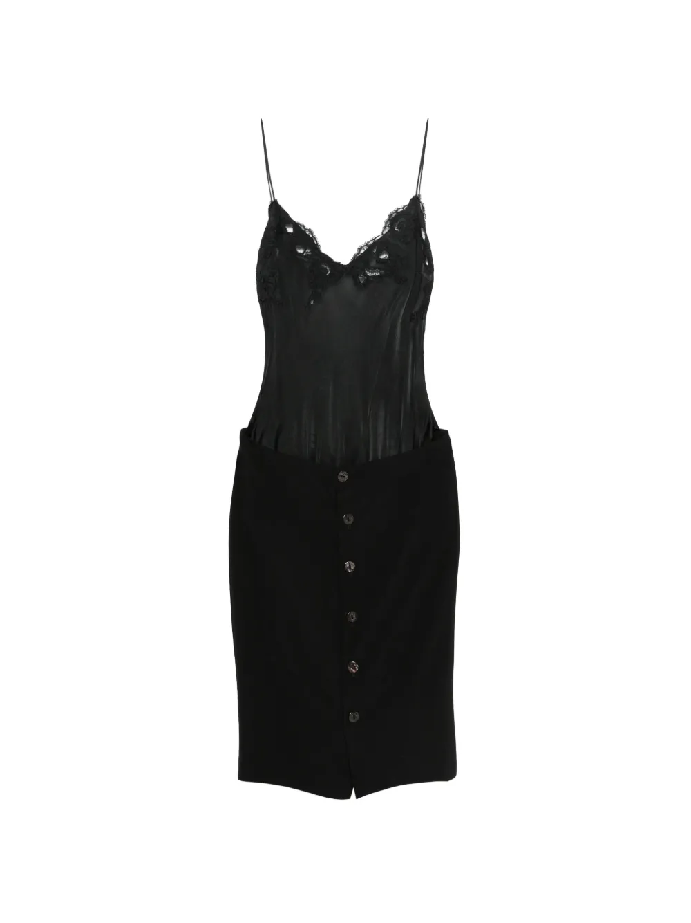Jean Paul Gaultier Pre-Owned camisole-lace mini dress - Nero