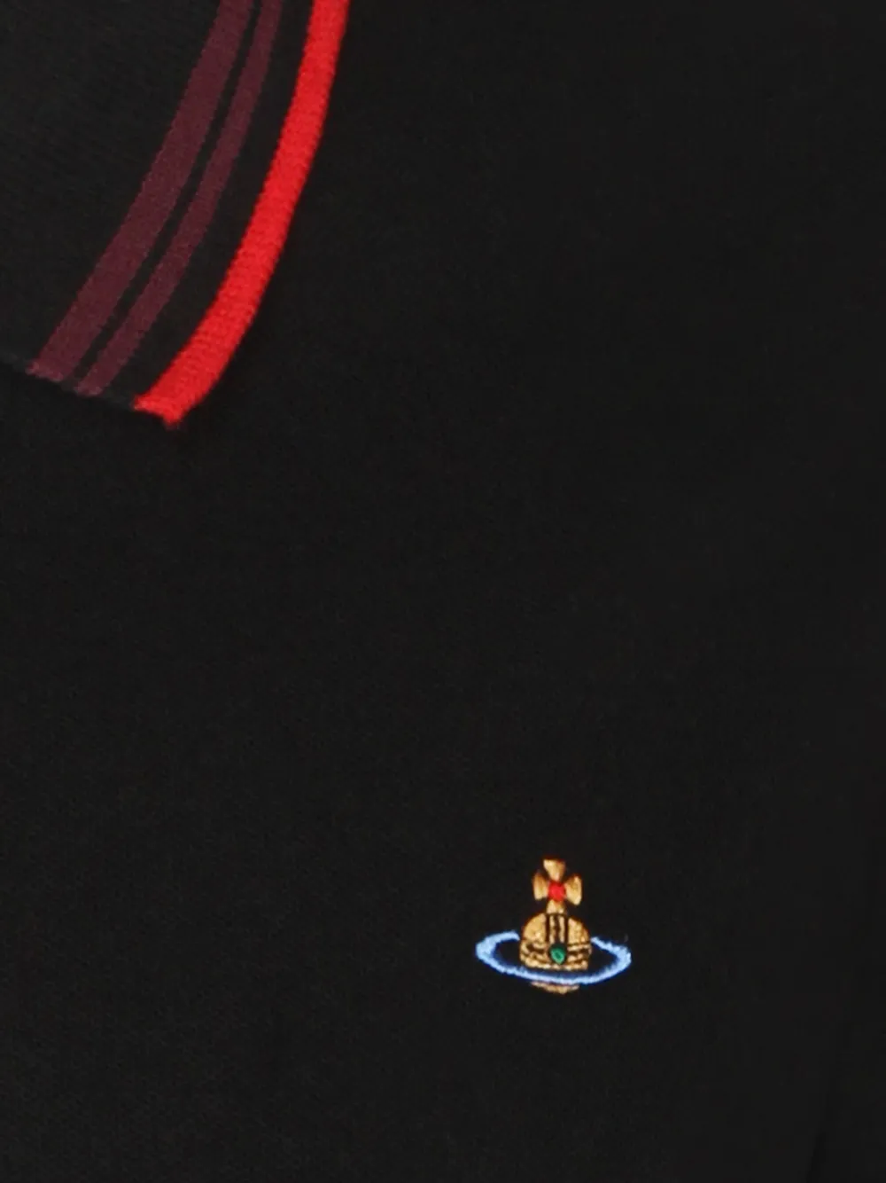 Vivienne Westwood Polotop met gestreepte kraag en logo Zwart