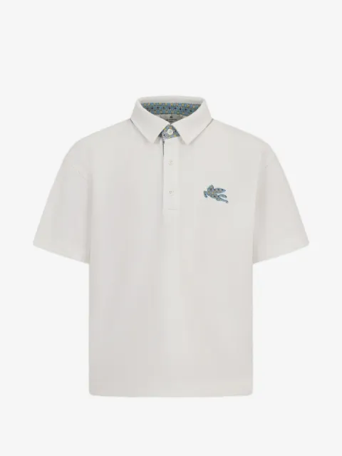 ETRO KIDS Pegaso cotton pique polo shirt