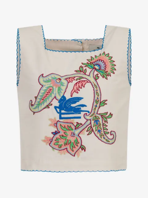 ETRO KIDS floral paisley embroidery top