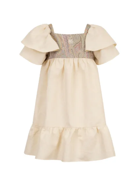 ETRO KIDS 레거시 프린트 러플 자카드 드레스