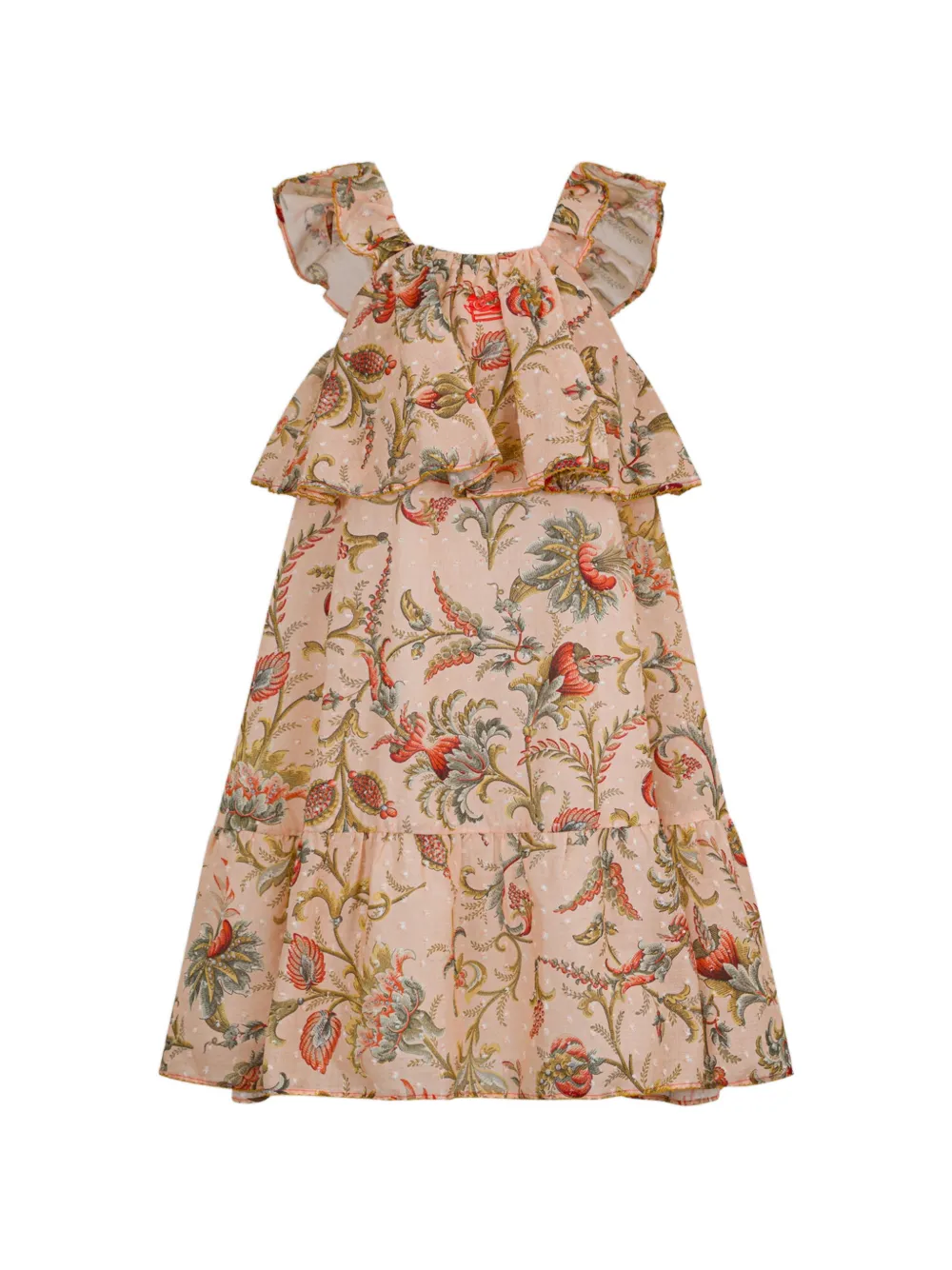 ETRO KIDS leafy floral-print dress - Toni neutri