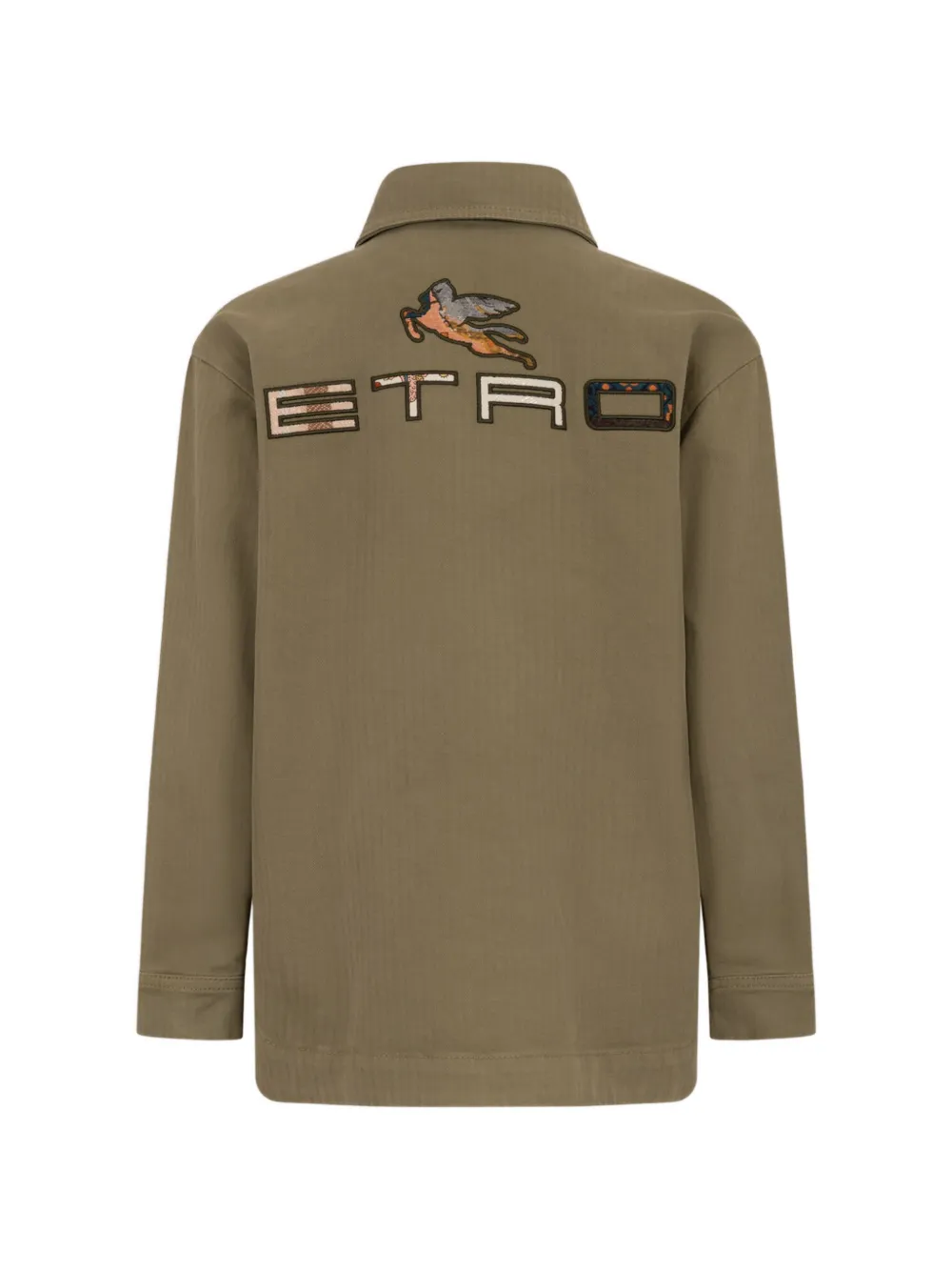  Etro Kids Pegaso-embroidered Shirt - Green 
