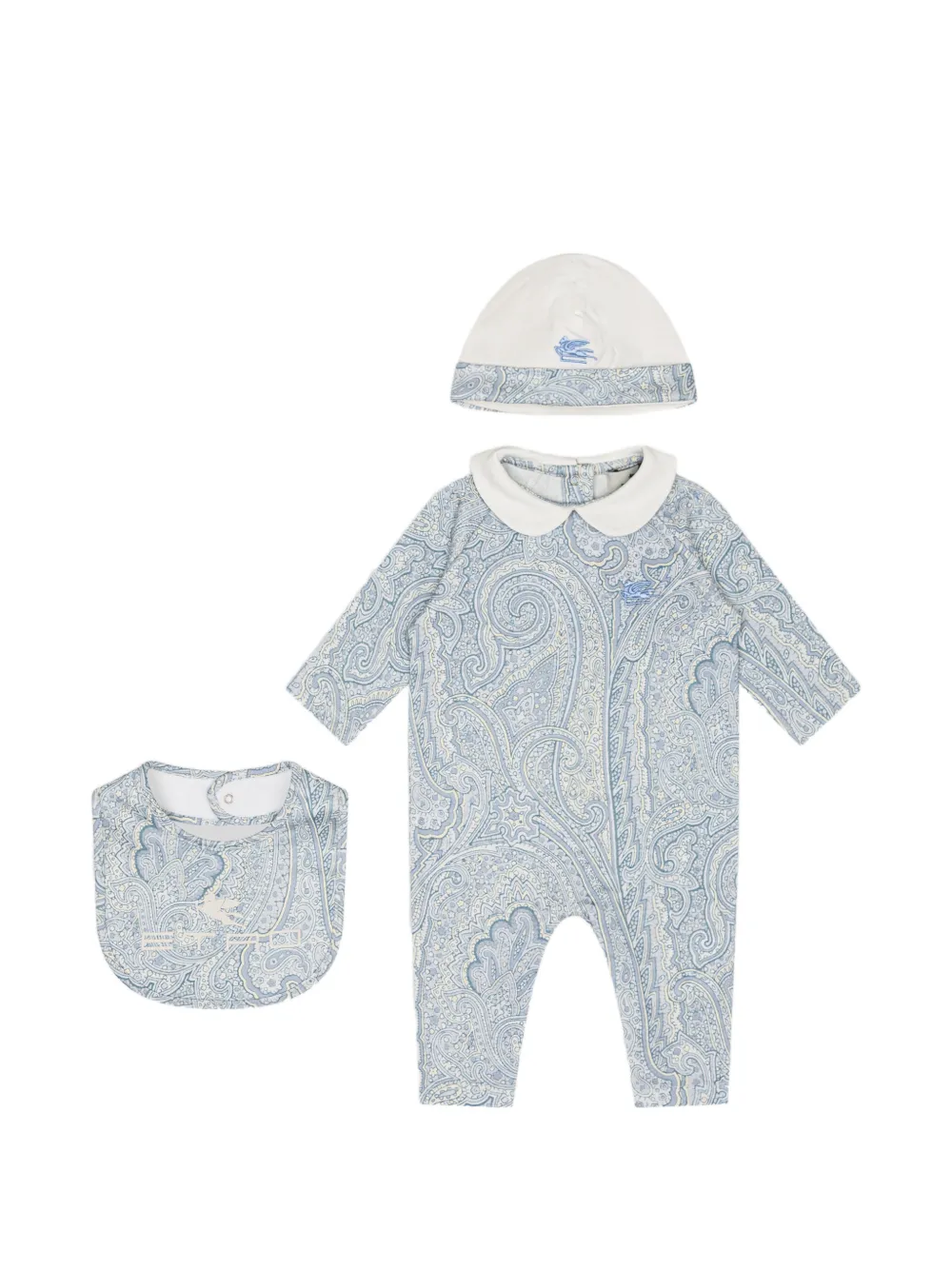 ETRO KIDS paisley collared onesie set - Blau