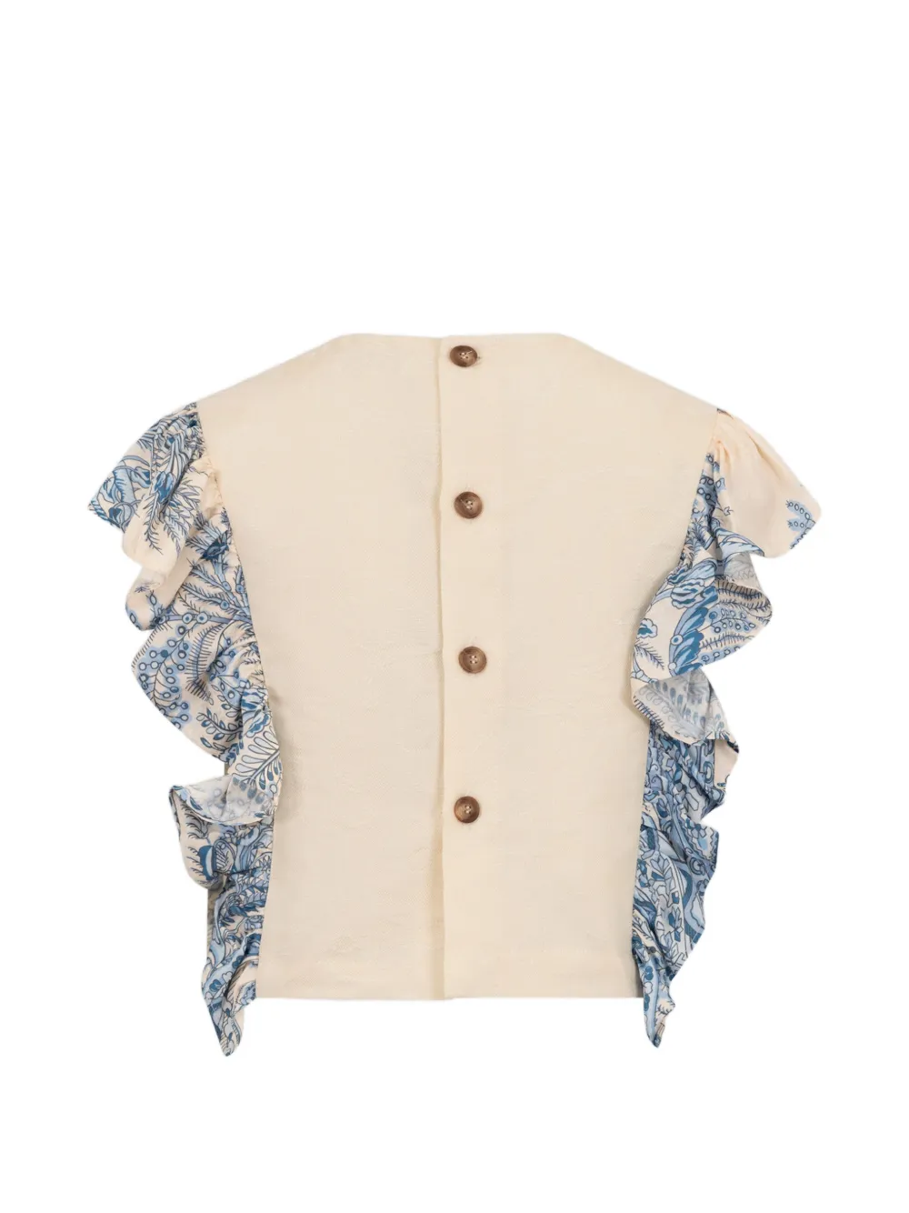 ETRO KIDS Top met ruches en paisley-print Beige