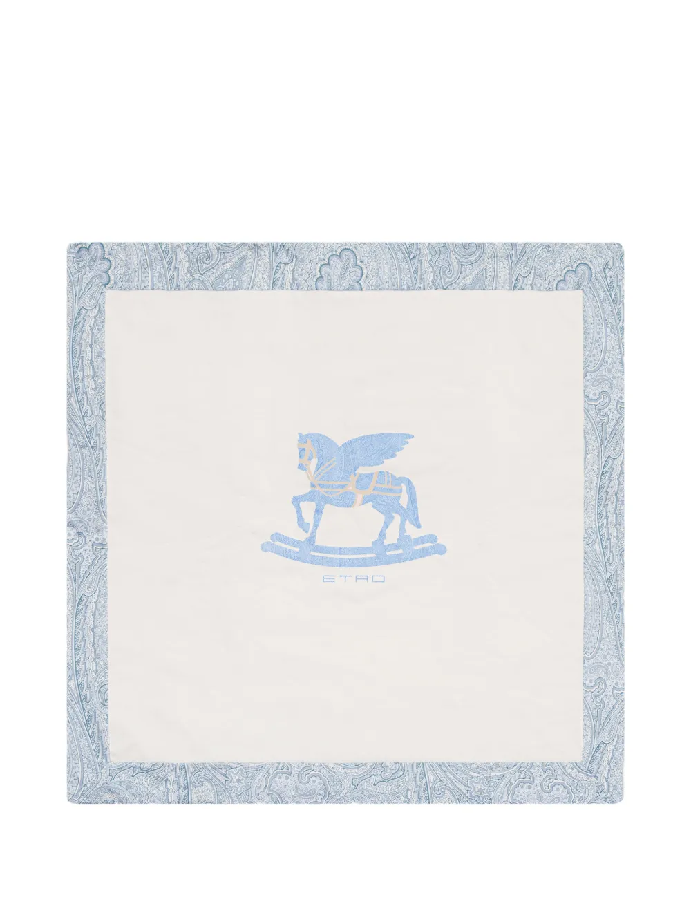 ETRO KIDS pegaso paisley cotton blanket - Bianco