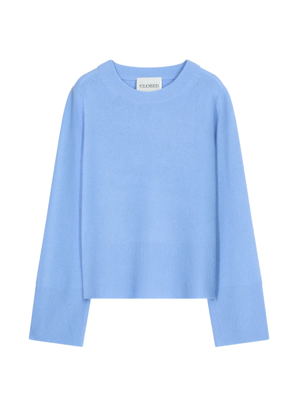Closed long-sleeve crew-neck sweater - Blu