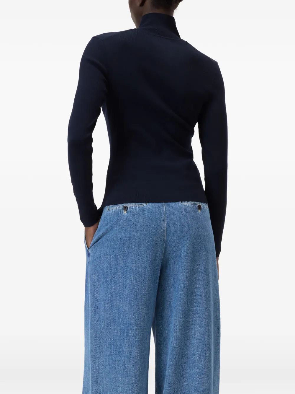 Closed Trui met halve rits en lange mouwen Blauw