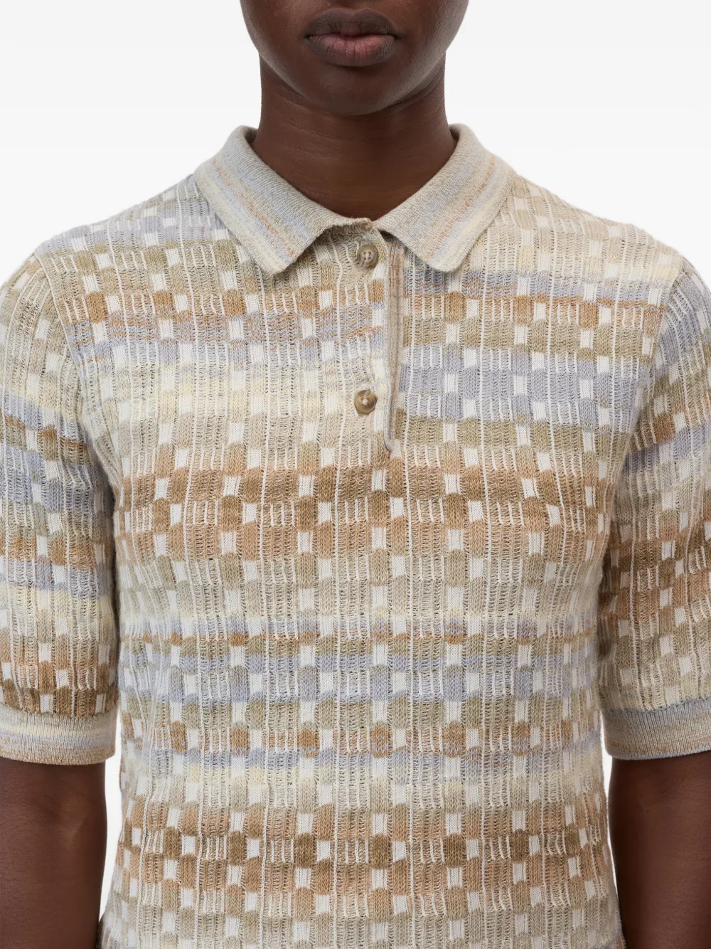 Closed Poloshirt met korte mouwen Beige