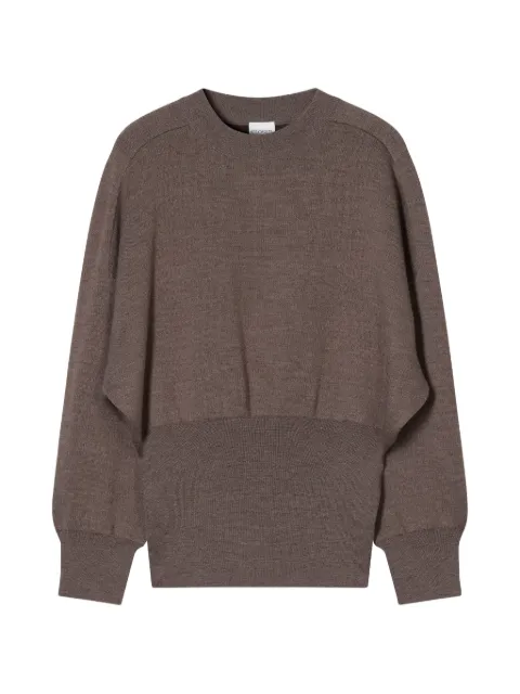 Closed long-sleeve crew-neck sweater