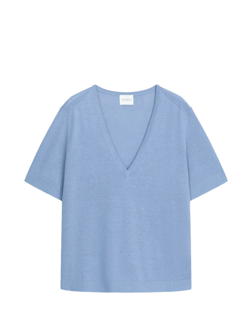 Closed V-neck short-sleeve knitwear - Blu