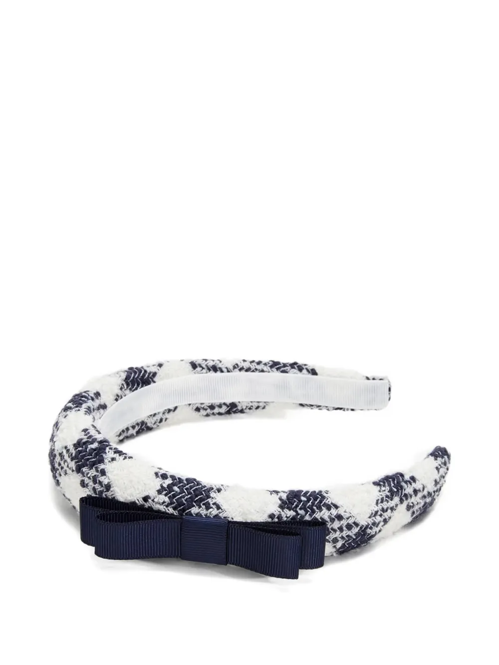Bow Check-Pattern Head Band