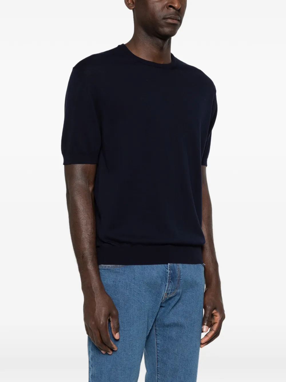 Malo T-shirt met ronde hals Blauw