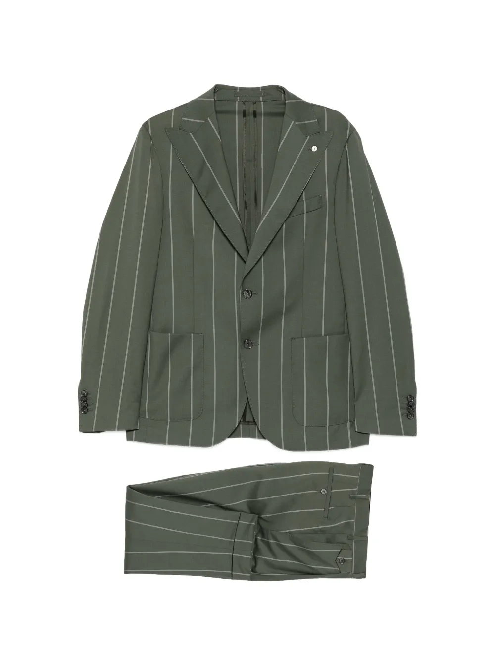 L.B.M. 1911 pinstripe-pattern single-breasted suit - Verde