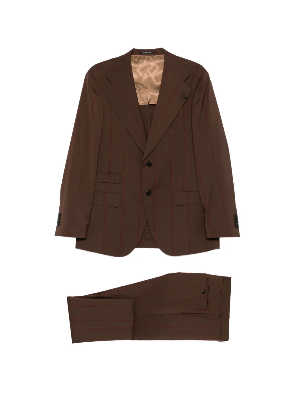 Gabriele Pasini Completo a righe - Marrone