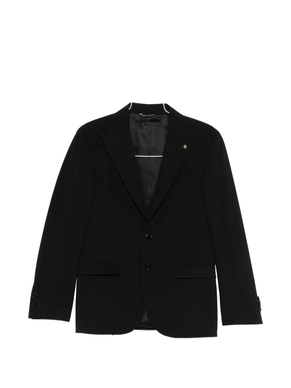 Manuel Ritz Lapel-appliqué Single-breasted Suit In Black