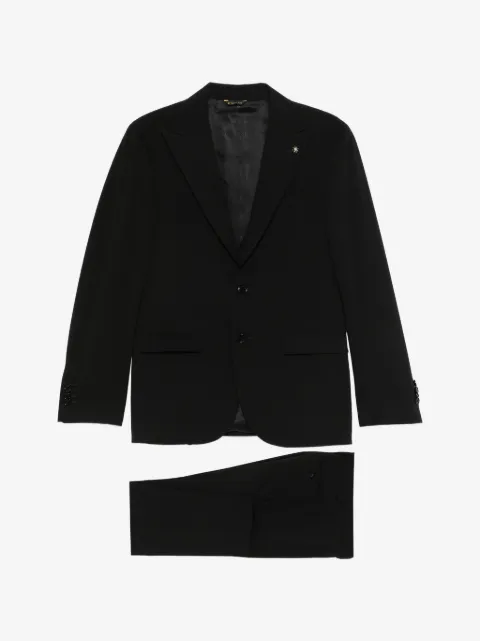 Manuel Ritz lapel-appliqué single-breasted suit