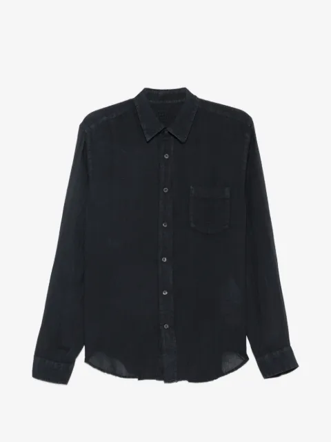 120% Lino contrast-stitch pocket shirt