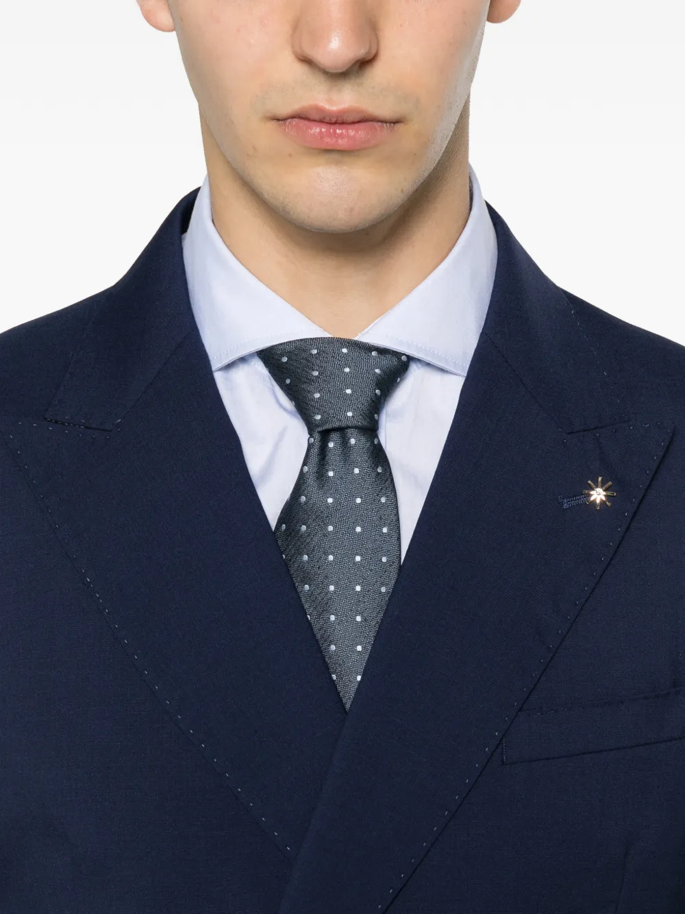 Manuel Ritz Pak met dubbele rij knopen Blauw