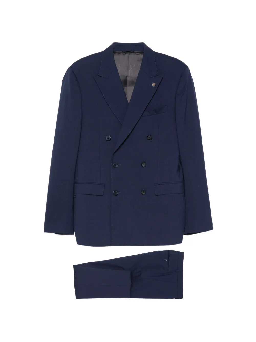 Manuel Ritz double-breasted peak-lapel suit - Blau